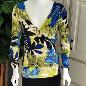 Cache Wrap Sweater Tropical Print Size L